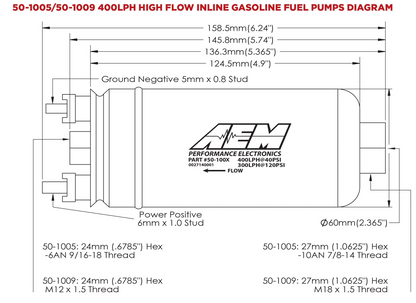 AEM 400L/h Kraftstoffpumpe universal