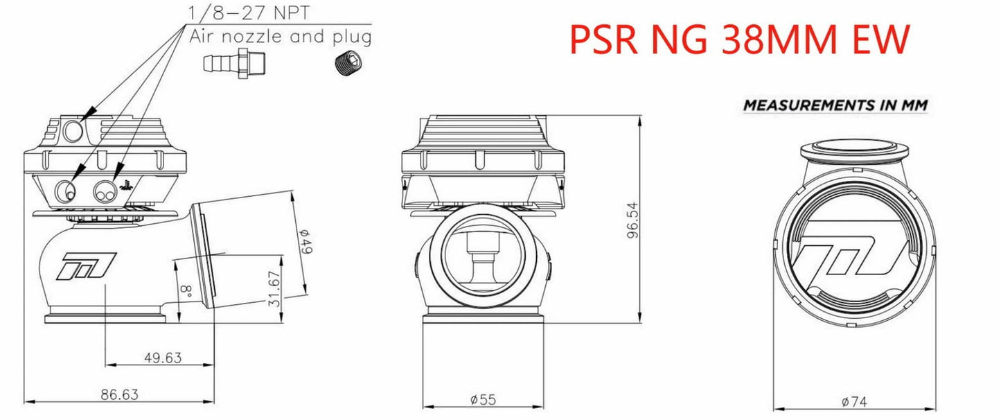Pulsar New Gen Wastegate 38mm V-Band